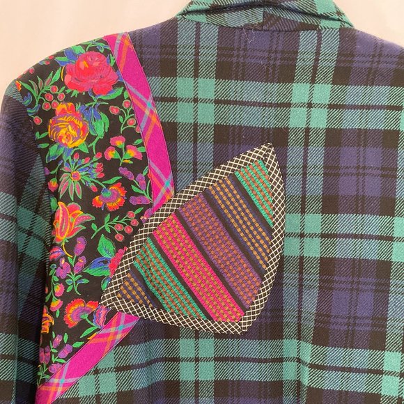 SOLD Canvasbacks Lutton & Horsefield Mixed Media Plaid Blazer NWOT - Picture 12 of 15